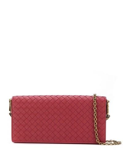 Bottega Veneta Intrecciato Wallet Bag In Pink