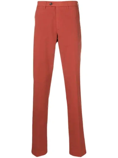 Canali Classic Chinos In Red