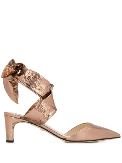 Greymer Wrap Tie Mules In Pink