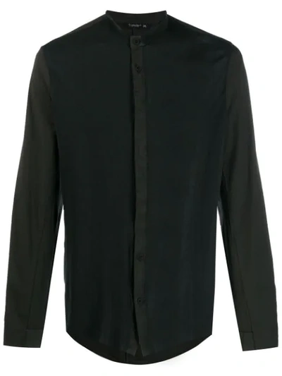 Transit Mandarin Collar Shirt In Black