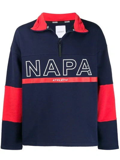 Napa By Martine Rose Logo Printed Fleece Pullover In Blue