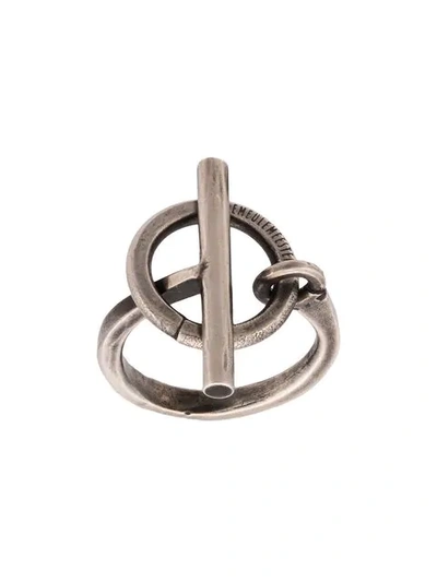 Ann Demeulemeester Engraved Logo Ring - Silver