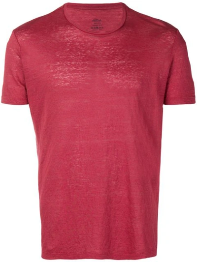 Altea Men's Burgundy Linen T-shirt In Red