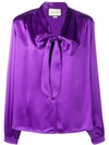 Gucci Tie-front Blouse In Purple