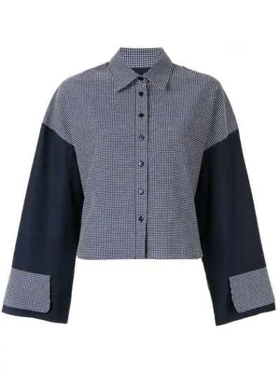 Jour/né Wide Sleeves Check Shirt In Blue