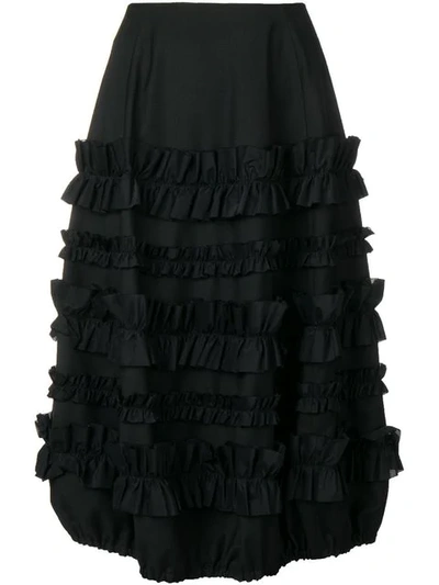 Comme Des Garçons Ruffle Panel Skirt In Black