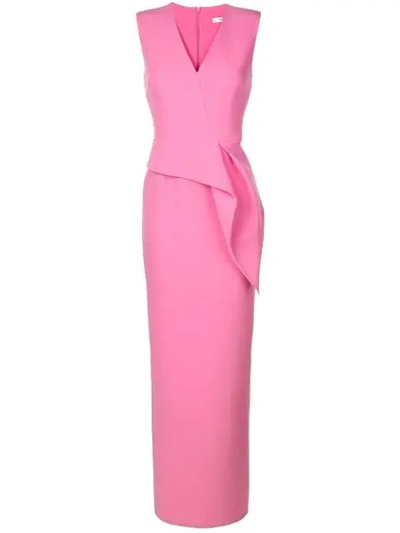 Safiyaa London Slim Waist Detail Dress In Pink | ModeSens