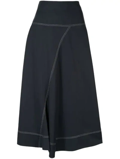 Lee Mathews Jackie Asymmetric Skirt In Blue