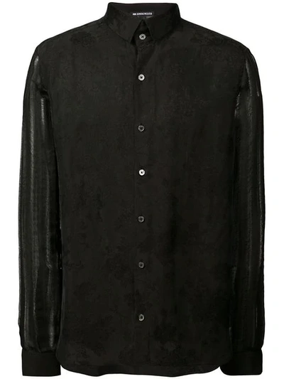 Ann Demeulemeester Sheer Sleeve Shirt In Black