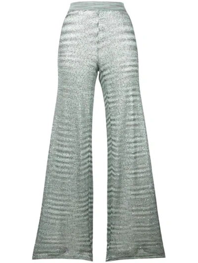 Missoni Sequin Knit Trousers In Blue