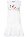 Love Moschino Embroidered Shift Dress In White