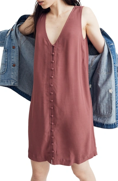 Madewell Heather Button Front Dress In Autumn Berry ModeSens