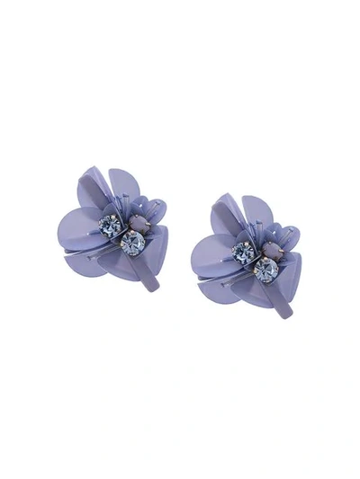 Mignonne Gavigan Abstract Floral Earrings In Blue