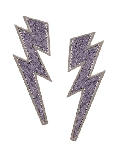 Mignonne Gavigan Lightning Bolt Earrings In Purple