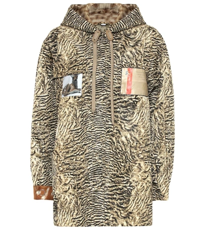 Burberry Tiger Print Lightweight Hooded Jacket In Beige