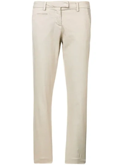 Peuterey Cropped Skinny Trousers In Neutrals