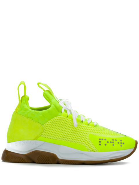 yellow mesh sneakers