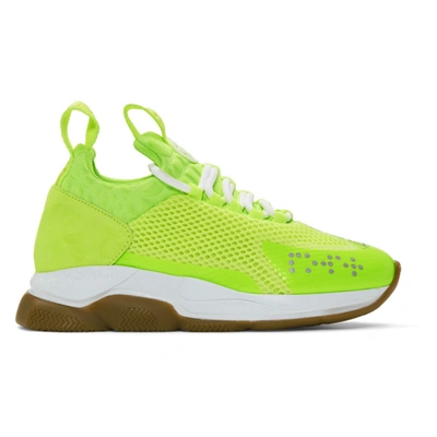 Versace Cross Chainer Sneakers In Yellow