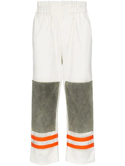 Calvin Klein 205w39nyc Striped Hem Trousers In White