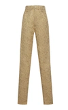 Maison Margiela Skinny Jacquard Cotton-blend Pants In Gold