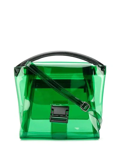 Zucca Transparent Tote Bag In Green