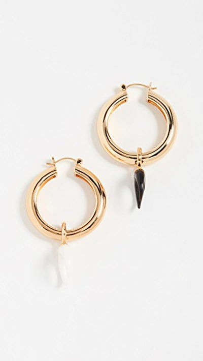 Lizzie Fortunato Large Gold Metal Hoops With Charms