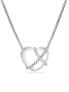 David Yurman Le Petit Coeur Sculpted Heart Chain Necklace With Gemstone And Diamonds In Crystal