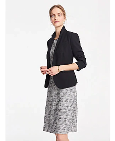 Ann Taylor Petite Tweed Knit Sheath Dress In Black Multi