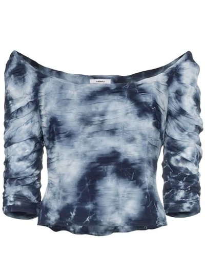 Miaou Madeline Tie-dye Crop Top In Blue