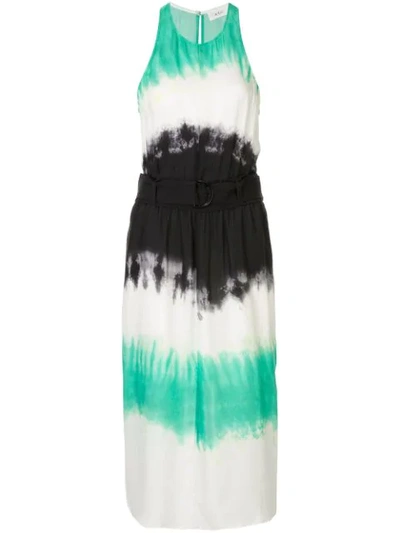 A.l.c Tallulah Tie-dye Belted Racerback Midi Dress In Green Multi