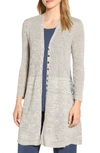 Nic + Zoe Petite Bustle Button-front A-line Textured Cardigan In Multi