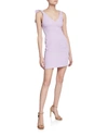 Amanda Uprichard Allora Shoulder-tie Mini Dress In Lavender
