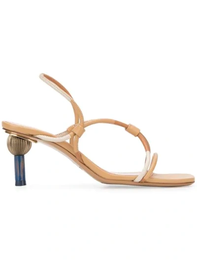 Jacquemus Les Sandales Olbia Leather Heeled Sandals In Beige
