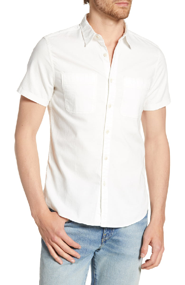 Madewell Slim Fit Work Shirt In Pale Parchment | ModeSens
