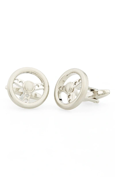 Link Up 'steering Wheel' Cuff Links In Silver