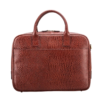 Maxwell Scott Bags Mens Quality Leather Business Laptop Bag In Tan Brown In Tan Croco