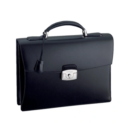 S.t. Dupont One Gusset Briefcase Line D L In Black
