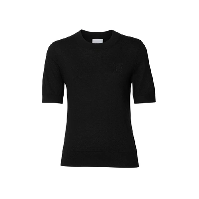 Burberry Monogram Motif Cashmere Top In Black