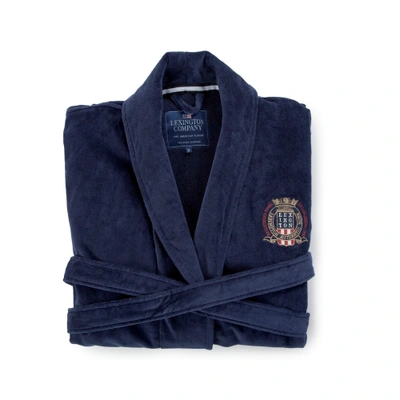 Lexington Velour Robe Xs In Blue