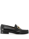 Ferragamo Salvatore  T-strap Detail Loafers - 黑色