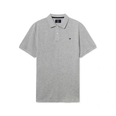 Hackett Slim Fit Logo Short-sleeve Polo Shirt In Light Grey Marl