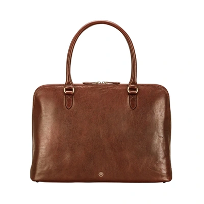 Maxwell Scott Bags Womens Italian Leather Tan Brown Macbook Work Handbag