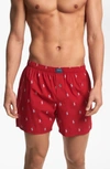 Polo Ralph Lauren Polo Player Woven Boxer In Red/ Elite Blue