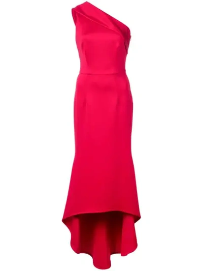 Black Halo Asymmetric Off-shoulder Dress In Pink