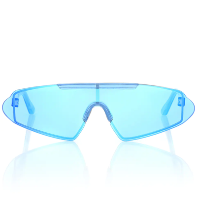 Acne Studios Bornt Reflective Shield Acetate Sunglasses In Blue