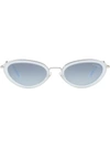 Miu Miu Oval Cat-eye Acetate-frame Sunglasses In Blue