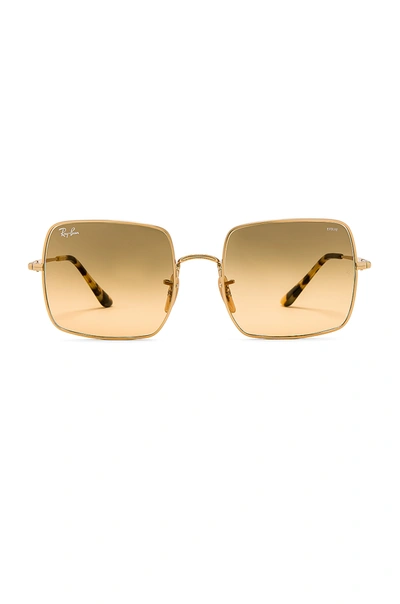 Ray Ban Square Evolve In Gold & Gray Gradient Orange