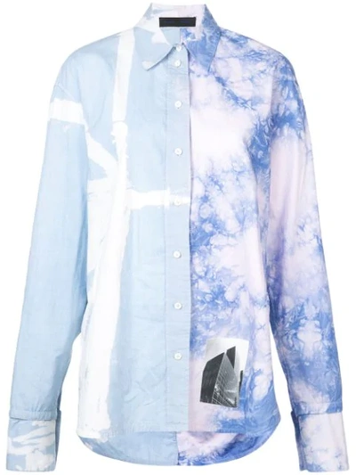 Proenza Schouler Printed Tie-dye Cotton-poplin Shirt In Blue