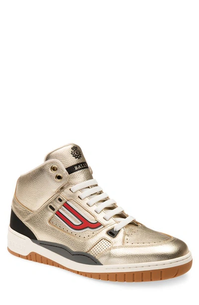 Bally Men's King Metallic Leather High-top Sneakers In Antic Gold