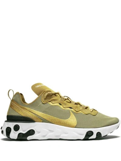 Nike React Element 55 Sneakers In Gold